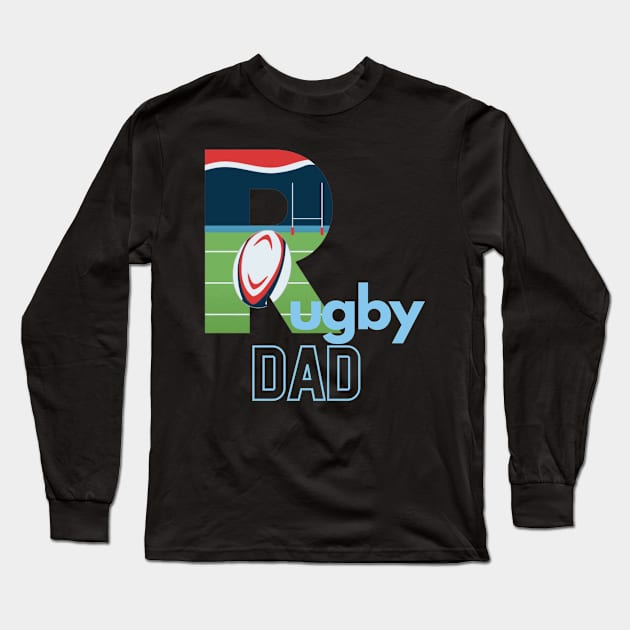 Rugby dad Long Sleeve T-Shirt by Sport-tees by Marino's